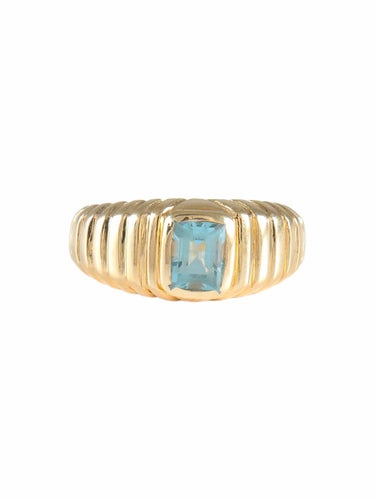 Bague Or Jaune / Aigue-marine / 49 BAGUE OR & AIGUE-MARINE 58 Facettes BO/220011 STA