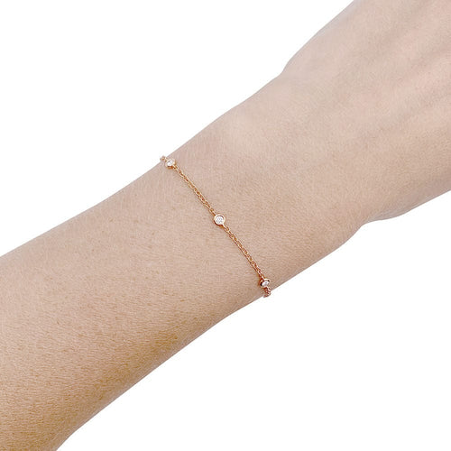 Bracelet Bracelet gouttière or rose et diamants. 58 Facettes 32308