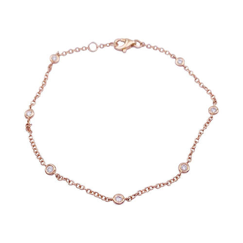 Bracelet Bracelet gouttière or rose et diamants. 58 Facettes 32308