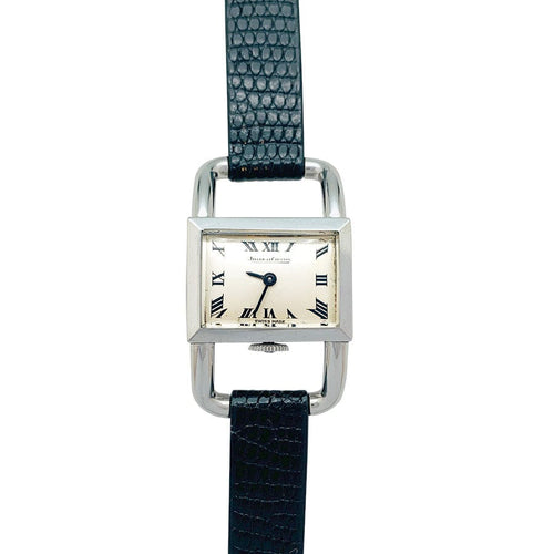 Montre Montre Jaeger Lecoultre,"Etrier", acier sur cuir. 58 Facettes 31600