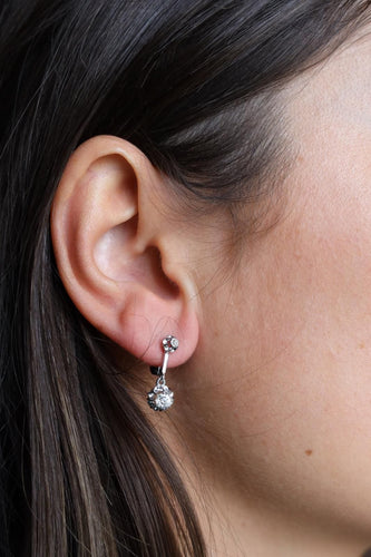 Boucles d'oreilles Boucles d'oreilles Dormeuses Or blanc Diamant 58 Facettes 2027486CN