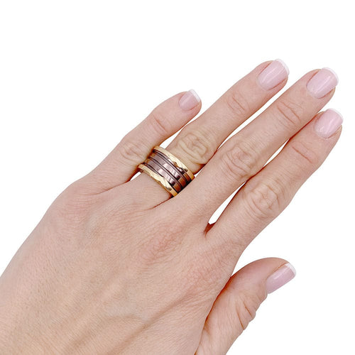 Bague 52 Bague Bulgari, "B.Zero1", or rose, cermet. 58 Facettes 33228