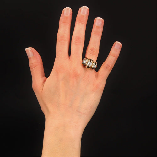 Bague 56 Bague tank noeud diamants 58 Facettes 21-621