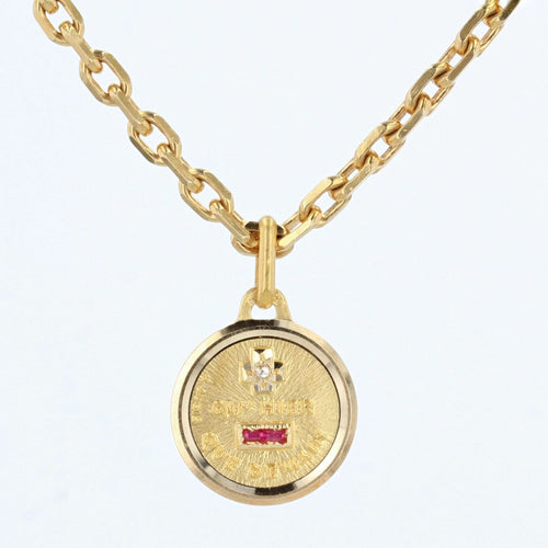 Pendentif Pendentif or jaune + qu'hier - que demain 58 Facettes CVP48