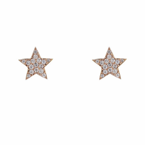 Boucles d'oreilles Boucles d'oreilles étoiles diamants or rose 58 Facettes 23-253B
