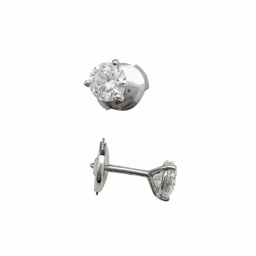 Boucles d'oreilles Puces d'oreilles en or blanc, diamants. 58 Facettes 30742