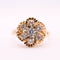 Bague Bague florale Pierres blanches, Or jaune 58 Facettes