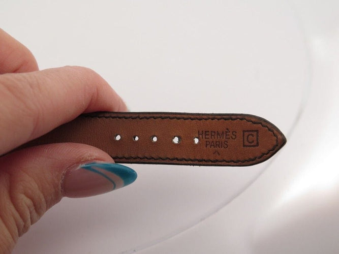 Montre vintage montre HERMES medor 23 mm plaque or et cuir croco quartz 58 Facettes 254544