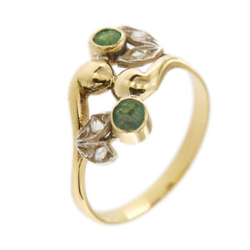Bague 53 Bague Feuillage émeraudes et diamants 58 Facettes 29565