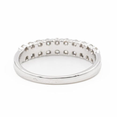 Bague 55 Bague Demi alliance Or blanc Diamant 58 Facettes 2092894CN