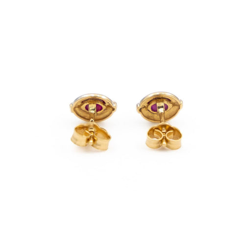 Boucles d'oreilles Boucles d'oreilles Puces Or jaune Rubis 58 Facettes 1752275CN