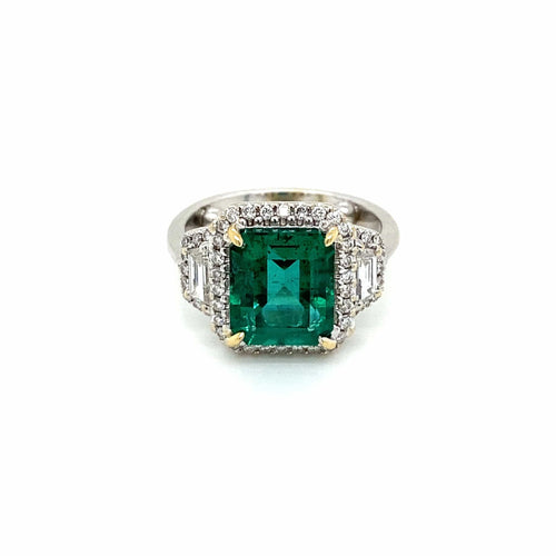 Bague Bague Or Diamants Emeraude 58 Facettes