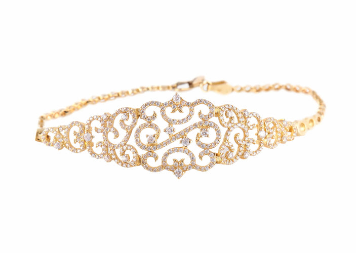 Bracelet BRACELET " BELLA" OR & OXYDES DE ZIRCONIUM 58 Facettes BO/220108