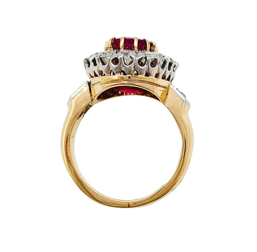 Bague 49 Bague Pompadour or jaune et platine, rubis Birman, diamants. 58 Facettes 30770