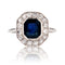 Bague 52 Bague art déco saphir diamants coussin 58 Facettes 23-048