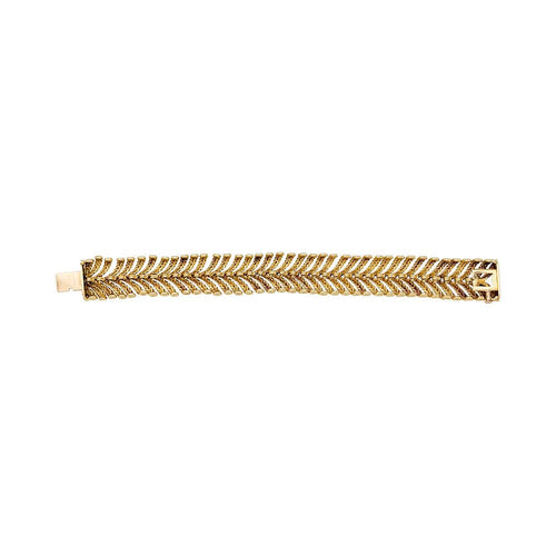 Bracelet Bracelet Boucheron "Plume" en or jaune. 58 Facettes 31481