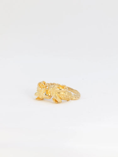 Bague 47 Bague LALAOUNIS tête de béliers Or jaune 58 Facettes 733