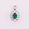 Pendentif Pendentif marguerite émeraude et diamants 58 Facettes