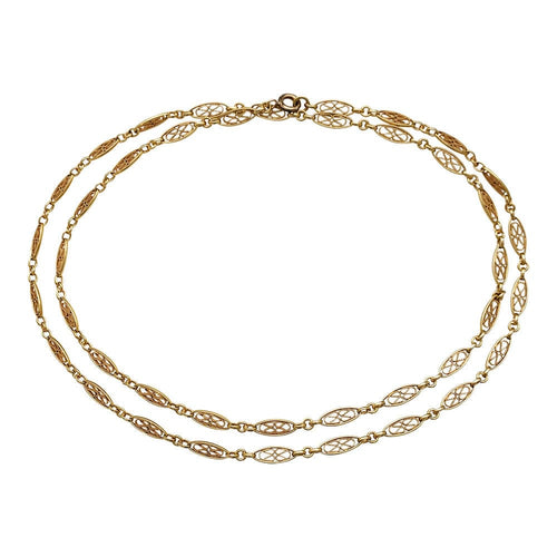 Collier Sautoir filigrane en or jaune 58 Facettes 30721