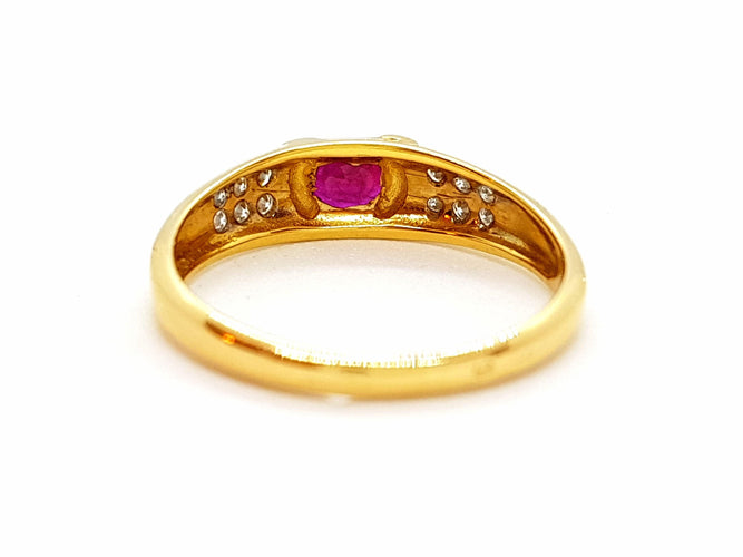 Bague 58 Bague Or jaune Rubis 58 Facettes 06348CD