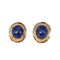 Boucles d'oreilles Boucles d’oreilles ovales en or jaune et Saphirs étoilés 58 Facettes