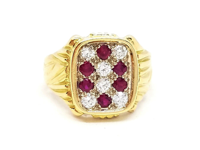 Bague 51 Bague Or jaune Diamants et Rubis 58 Facettes 588122CN