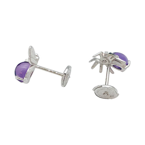 Boucles d'oreilles Boucles d'oreilles Chaumet, "Attrape-moi...si tu m'aimes", or blanc, améthystes. 58 Facettes 31527