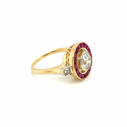 Bague Bague Art Déco Rubis Diamant 58 Facettes