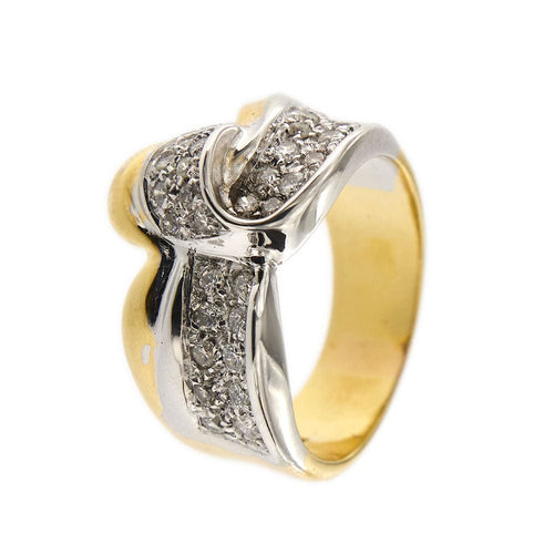Bague 59 Bagues ruban 2 ors diamants 58 Facettes 14836