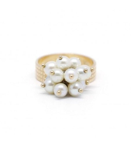 Bague 57 / Jaune / Or 750 Bague Perles 58 Facettes 190369R