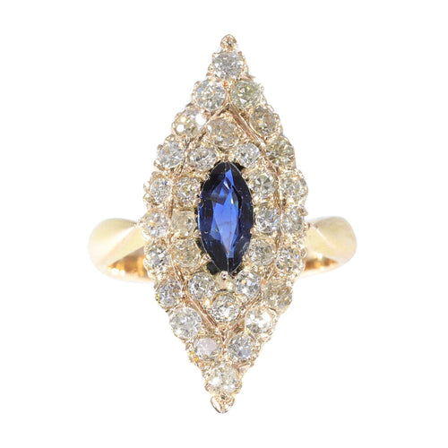 Bague 52 Bague victorienne saphir diamants 58 Facettes 21271-0454