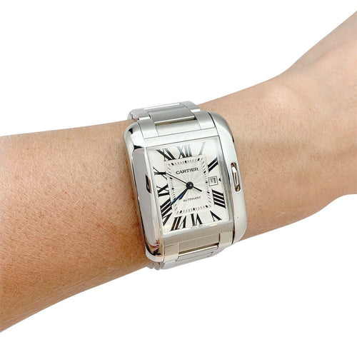 Montre Montre Cartier "Tank Anglaise" en acier. 58 Facettes 31783