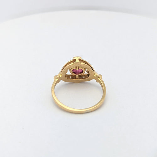 Bague Bague en or jaune diamants et rubis 58 Facettes 20019