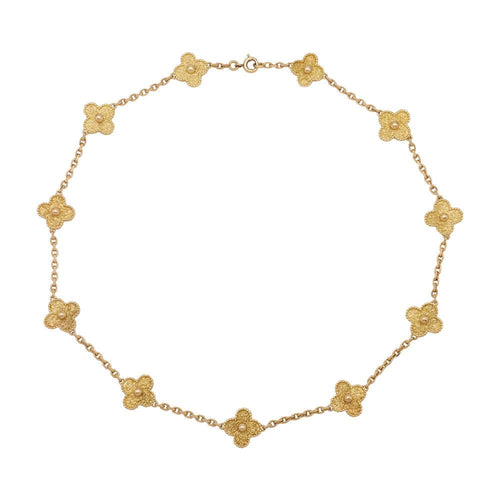 Collier Collier Van Cleef & Arpels, "Vintage Alhambra", or jaune. 58 Facettes 32864