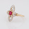 Bague 56 Bague ancienne rubis diamants trèfle élancé 58 Facettes 22-567