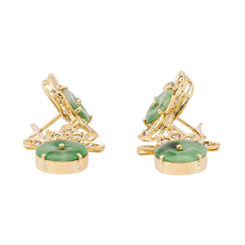Boucles d'oreilles boucles d'oreilles or jaune Jade Jadéite 58 Facettes 2432029CN