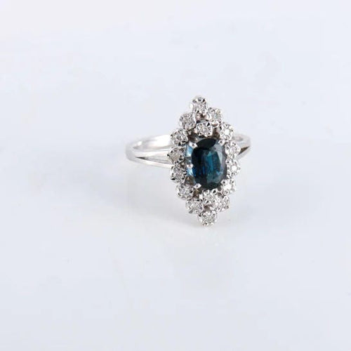 Bague Bague Marquise Saphir Diamants 58 Facettes