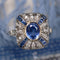 Bague 59 Bague saphirs diamants coussin 58 Facettes 23-364
