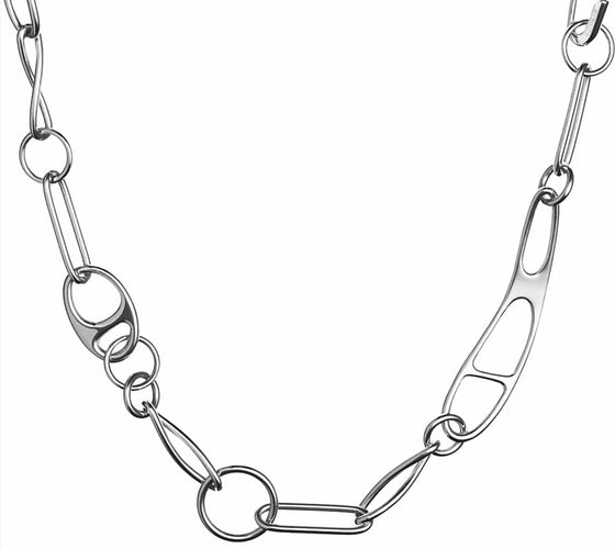 Collier Sautoir Hermès "Double Chaîne d'Ancre Punk" en argent. 58 Facettes 31017