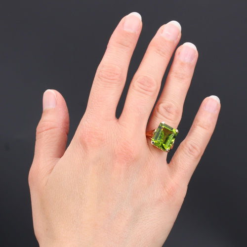Bague 56 Bague péridot et or jaune ancienne 58 Facettes 21-546