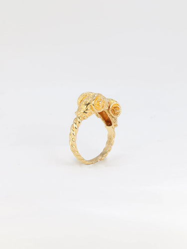 Bague 47 Bague LALAOUNIS tête de béliers Or jaune 58 Facettes 733