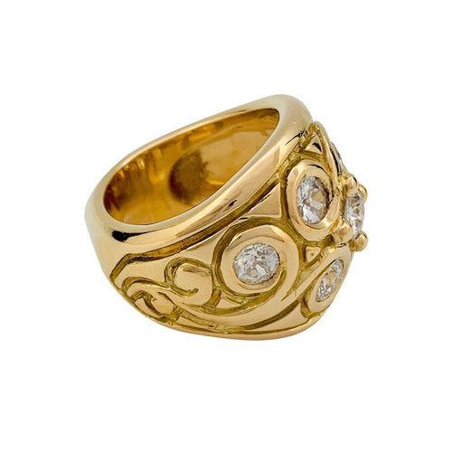 Bague 52 Bague vintage or jaune et diamants. 58 Facettes 31630
