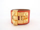 Bracelet bracelet HERMES collier de chien medorcuir swift orange dore 58 Facettes 254417