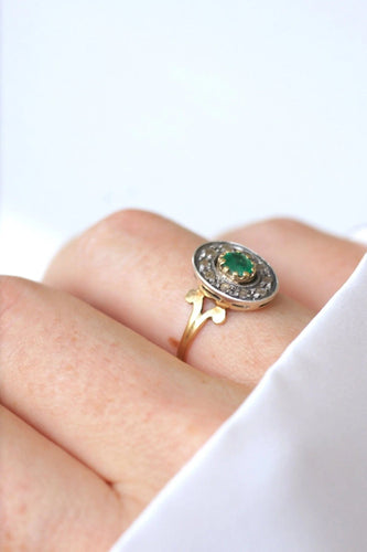 Bague Bague vintage émeraude et diamants 58 Facettes