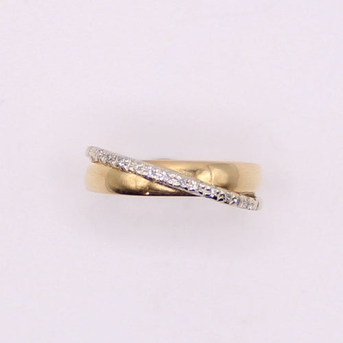 Bague Alliance or jaune et diamants 58 Facettes