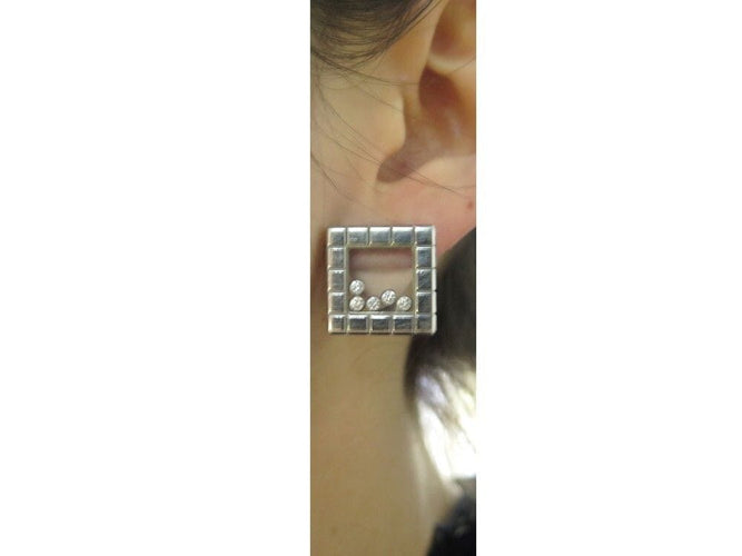Boucles d'oreilles boucles d'oreilles CHOPARD ice cube  or blanc 18k et diamants 58 Facettes 250260