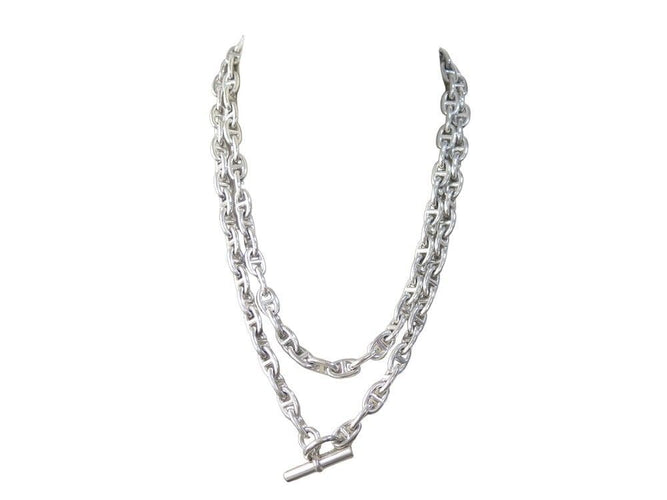 Collier rare collier HERMES sautoir chaine d'ancre 120cm 307gr ceinture argent 58 Facettes 253897