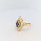 Bague Bague Losange or jaune diamants et saphir 58 Facettes 25587