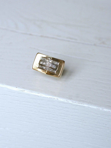 Bague Bague chevalière Tank or et diamants 58 Facettes