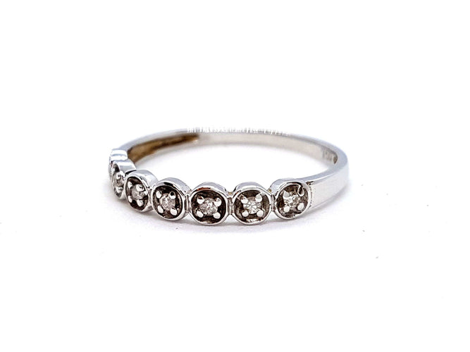 Bague 53 Bague Alliance Or blanc Diamant 58 Facettes 05657CD